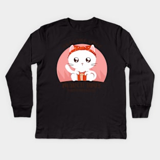 Kawaii Anime Cat 29 March 1993 29Th Kids Long Sleeve T-Shirt